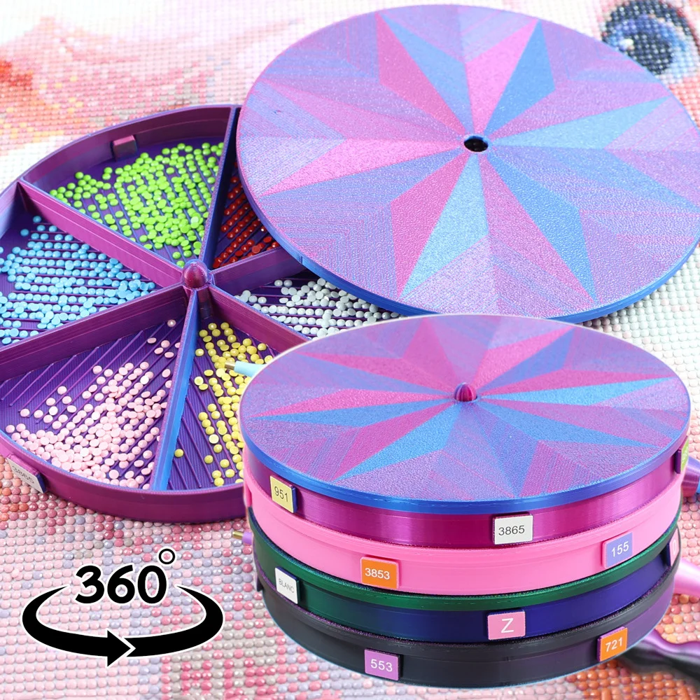 

Diamond Painting Tray Storage Box, Stackable Rotation Diamond Art Tray, Diamond Painting Tools & Accessories