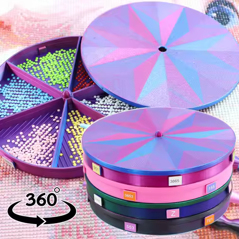 Diamond Painting Tray Storage Box, Stackable Rotation Diamond Art Tray, Diamond Painting Tools &amp; Accessories