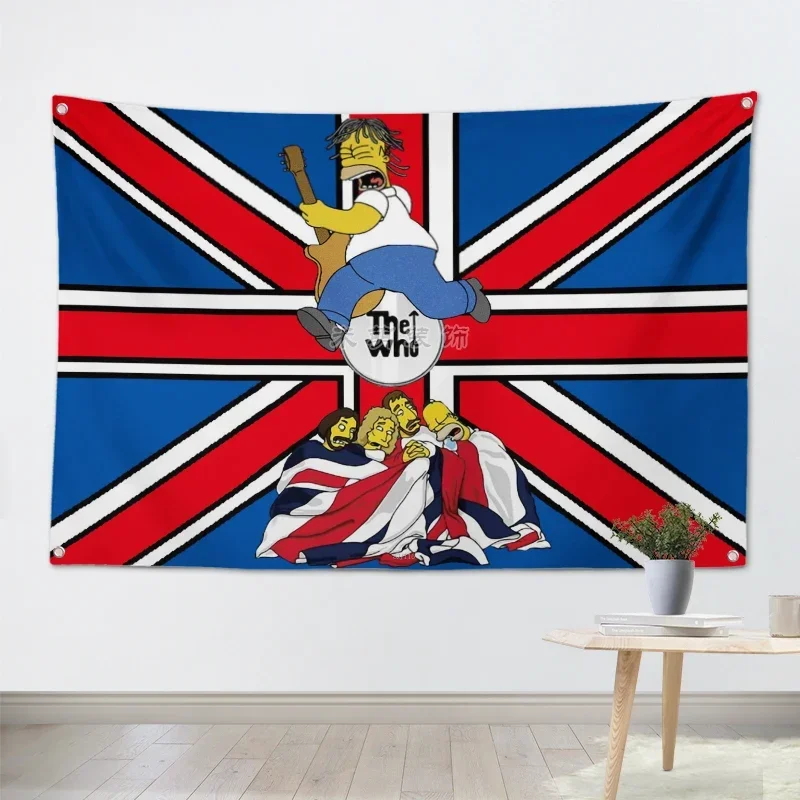 THE WHO Music Band Banners Wall Flags Tapestry Cloth Art Bar Cafe Hotel Theme Background Decoration