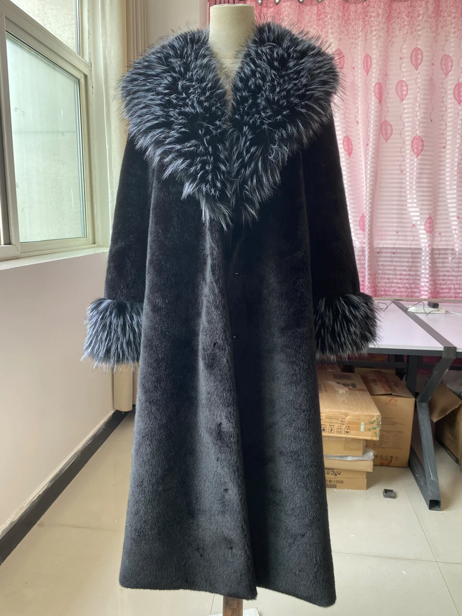 HDHOHR 2026 Women's Fashion faux mink fur coat super hot Winter women Long Faux fox fur fluffy jacket high quality Ladies