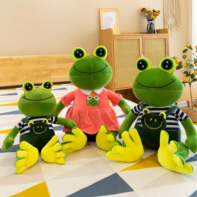 Poupée mignonne et populaire de dessin animé grenouille, couple, jouet en peluche à grands yeux pour enfants, grand cadeau d'anniversaire