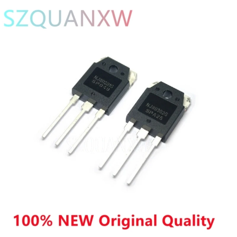 10PCS - 10Pairs 100% Real Original New NJW0281G NJW0302G 15A 250V 150W NPN PNP Audio Amplifier Transistor NJW0281 NJW0302