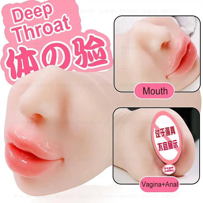 Realistic Vagina Anal Mouth Real Deep Pussy Big 3 in 1 Male Masturbator Sex Toys for Men Women Vaginal Oral Masturbation Cup