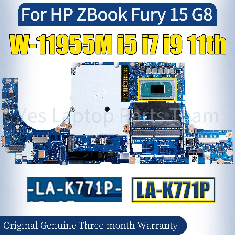 GPZ50 LA-K771 For HP ZBook Fury 15 G8 Laptop Mainboard W-11955M I5-11500H I7-11850H I9-11950H Notebook Motherboard 100％ Tested