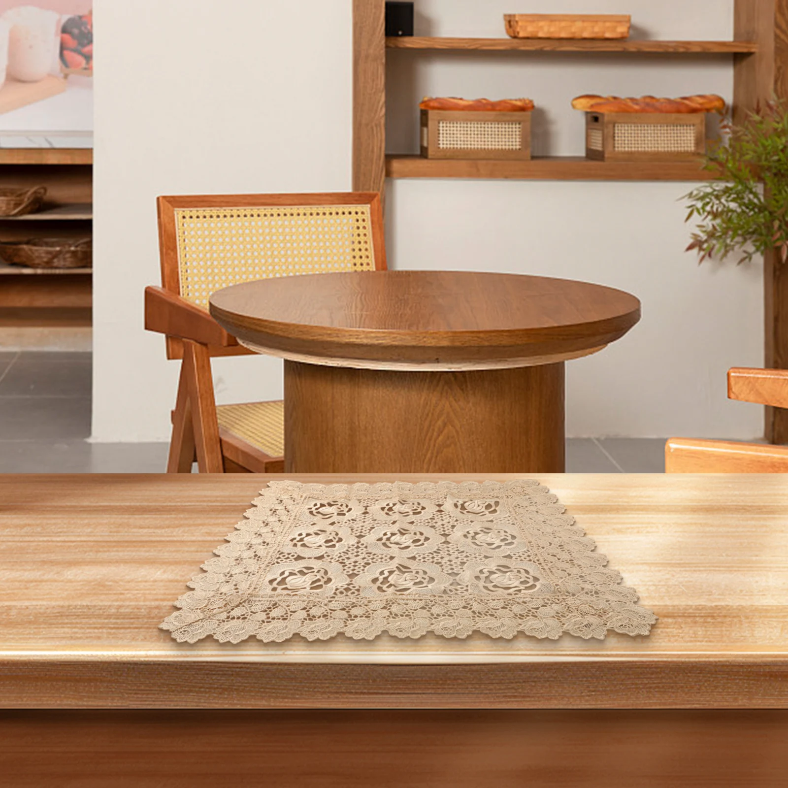 Lace Tablecloth Is Suitable For End Table Refrigerator for tv Round Table Tabletop Dinner Table Coffee Table Book Desk Patio