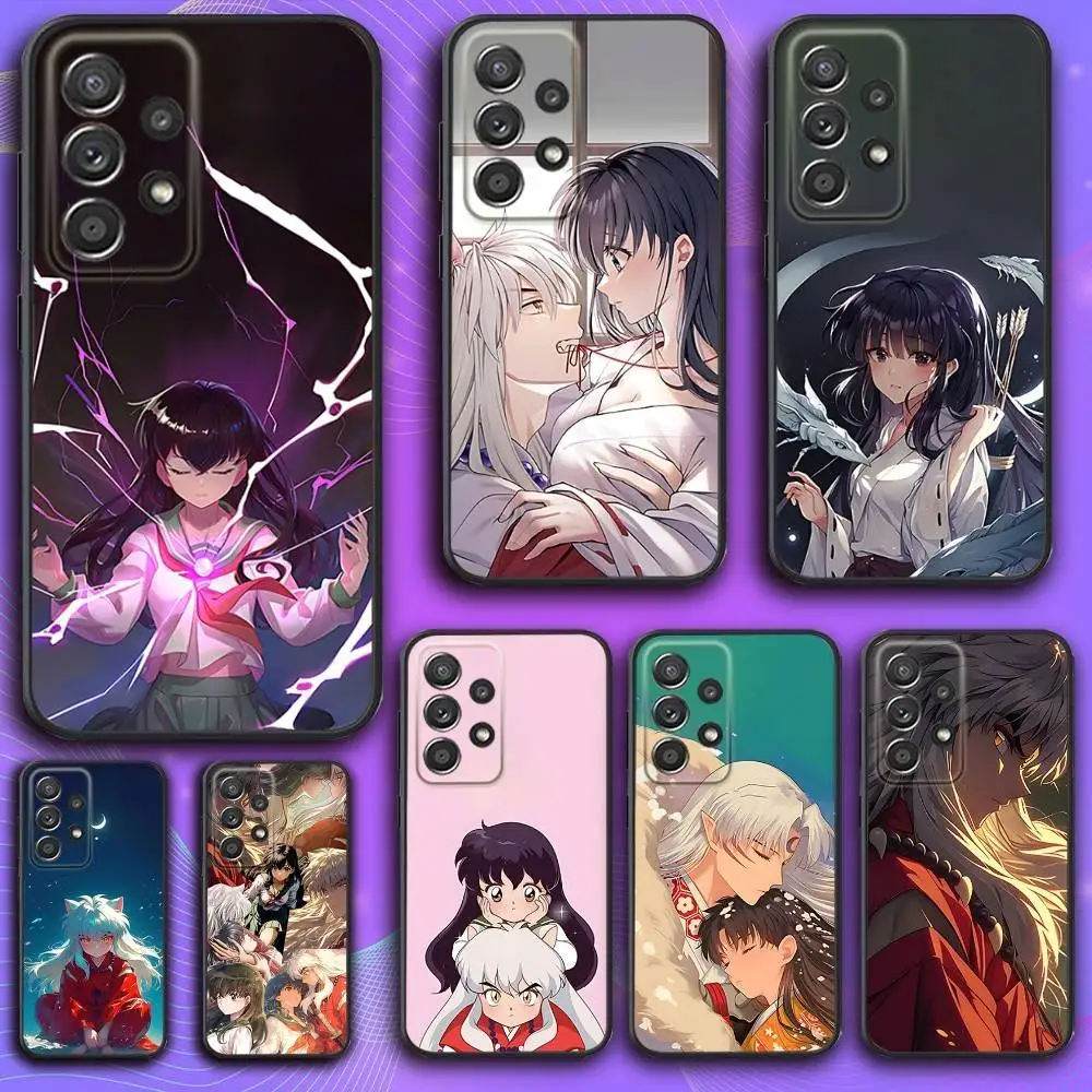 

I-Inuyashas Anime Phone Case For Samsung S 25,24,23,22,30,21,10,9,Ultra,Plus,Lite,FE,4,5 G Soft Black Case