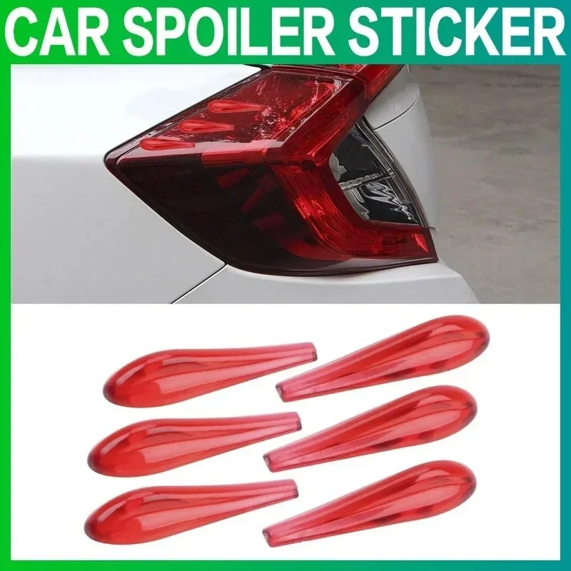 

6Pcs Universal Airflow Sticker for Car Spoiler, Bumper Protector, and Tail Light - Anti-Collision Car Accessory