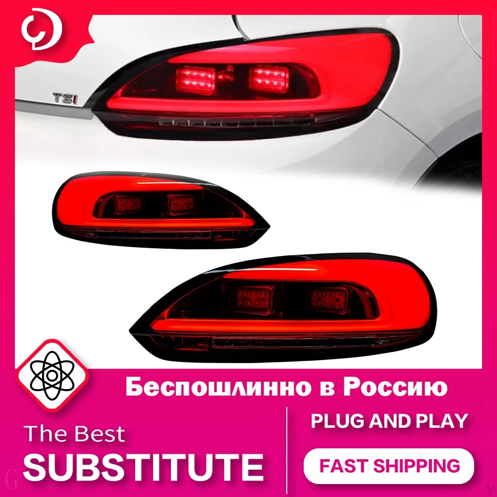 AKD Car Styling Taillights for VW Scirocco LED Tail Light 2008-2014 LED Tail Light DRL Tail Lamp Turn Signal Rear Reverse Brake