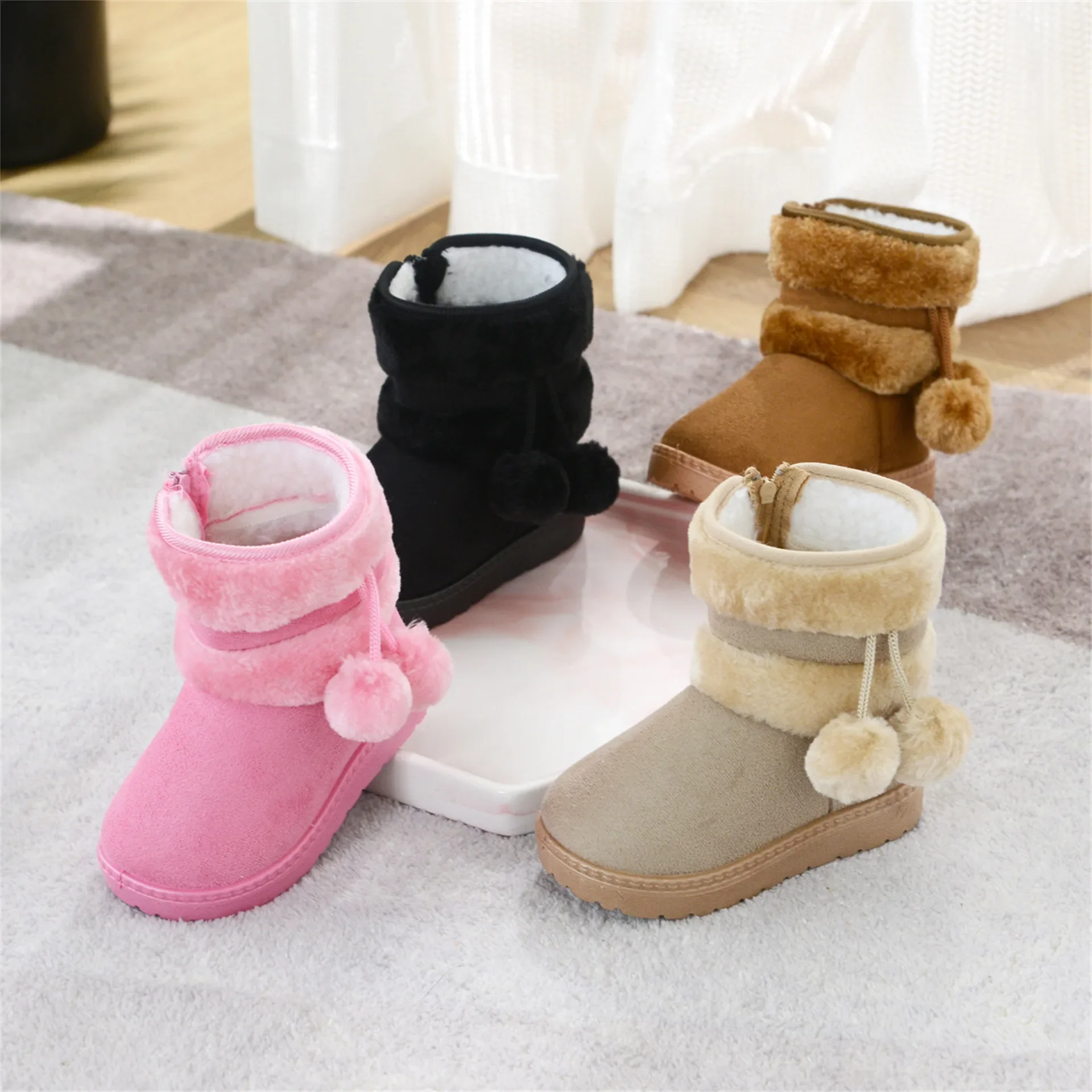 Kid Snow Boots 24New Thickened Children Boot Warm Cotton Shoes Booties for Kid Fashion Girl Boot Boy Ankle Boots Bota Infantil