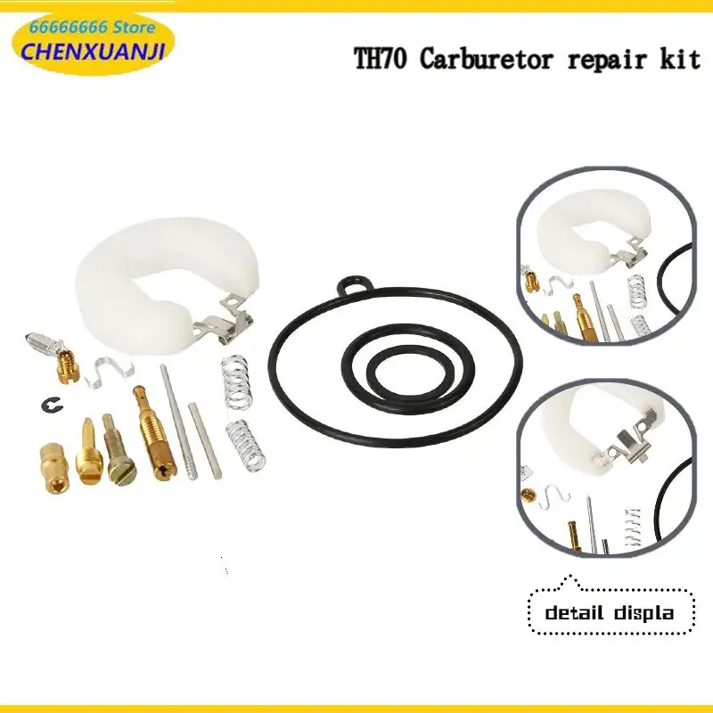 Durable TH70 Horizontal 90cc Engine Carburetor Repair Kit with Plunger Diaphragm & Float for Motorcycle Dirt Bike