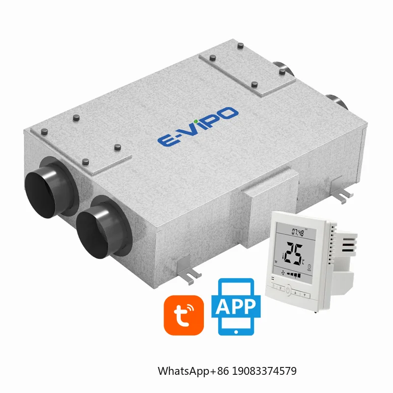 

Система вентиляции E-VIPO Double Flow VMC с рекуперацией тепла, функцией байпаса, подачей и вытяжкой свежего воздуха, двухпоточная вентиляционная система