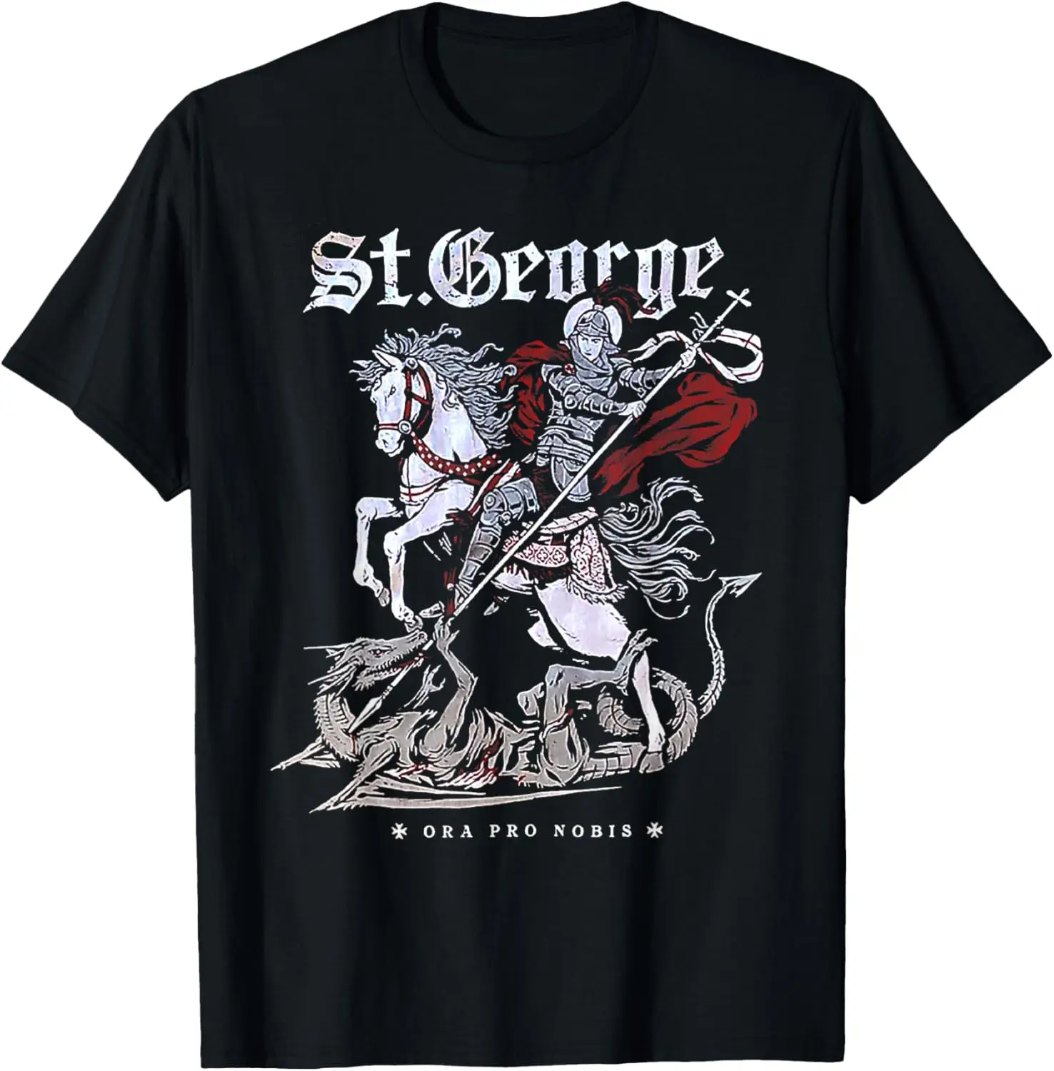 

Футболка St. George and The Dragon, 100% хлопок, с круглым вырезом и коротким рукавом, летняя повседневная мужская футболка, уличная одежда
