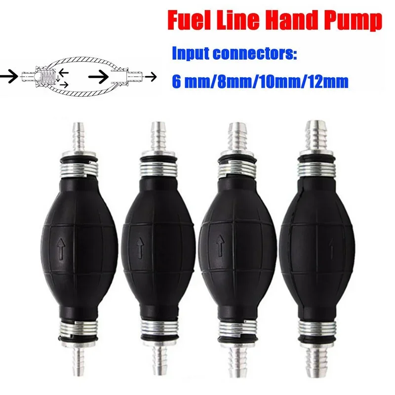 4Pcs 6/8/10/12mm Universal Fuel Pump Rubber Manual Liquid Oil Transfer Pump Petrol Diesel Hand Primer Bulb Car Marine Outboard