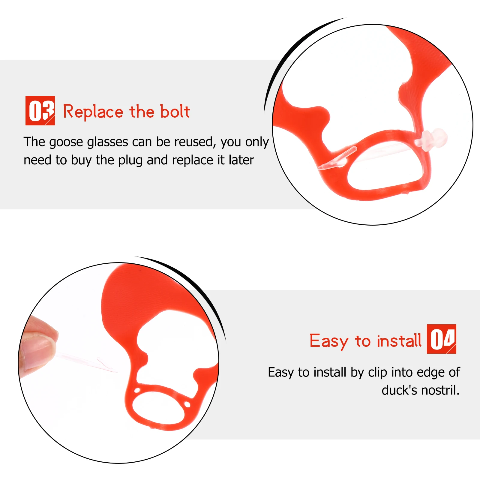 

50pcs Duck Goose Anti Pecking Glasses Large Size Plastic Eye Mask Farm Tool Survival Rate Nostril Clip Normal Activity Pet