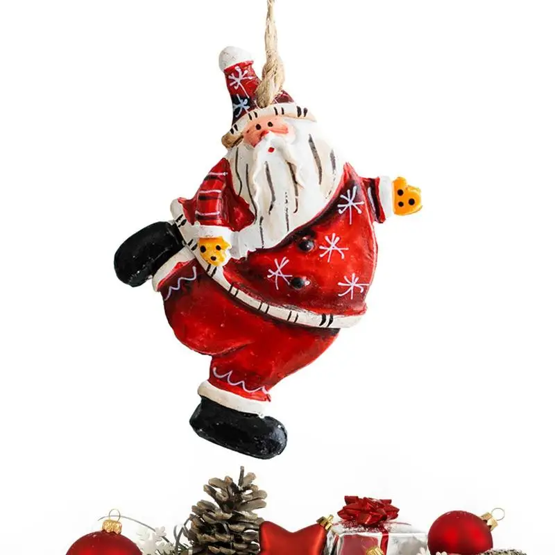 Resin Santa Claus Statue Resin Santa Figurine Greeting People Creative Santa Claus Garden Statue Novelty Gift For Car Outdoor