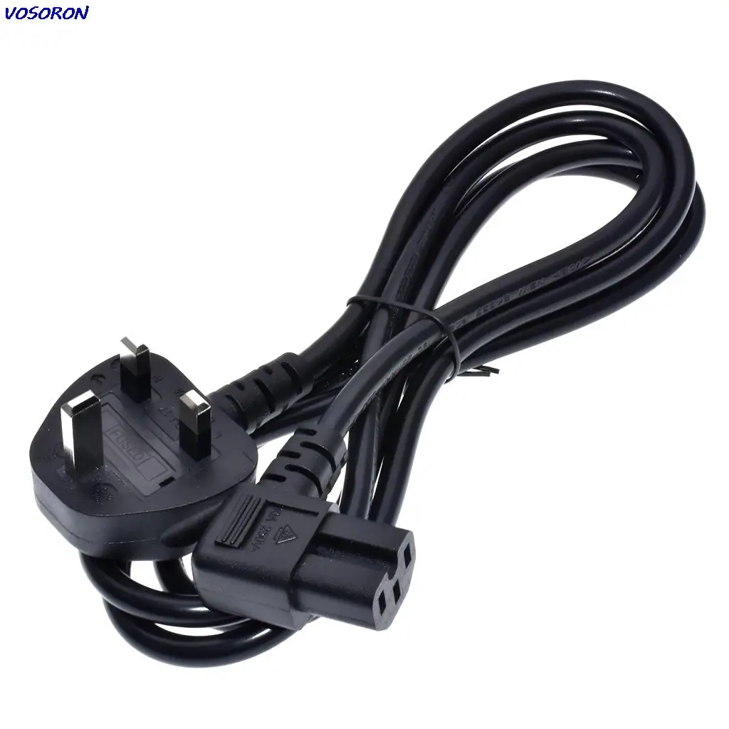 Left Angle IEC320 C15 to UK BS1363 Extension Cable, 3G1.0mm PDU UPS AC Power cord 13A 250V