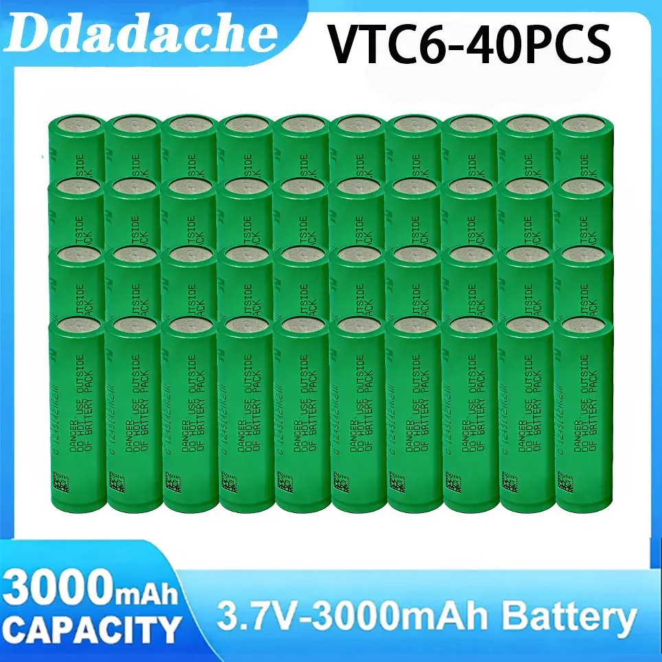 Original 18650 VTC6 3,7V 3000mAh wiederaufladbare Lithium-Batterie, 30A Entladung, geeignet für Elektrowerkzeug-Schraubendreher und E-Zigaretten-Akkus.