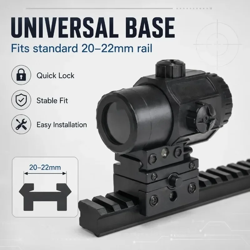 Sturdy G33/G34 Rail‑Fit Magnifying Optic, Removable Flip‑to‑side Decor Accessory for DIY Hobby Projects