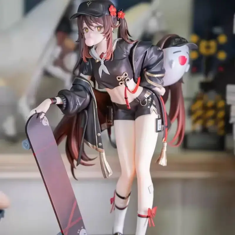 

Genshin Impact Hutao Skateboard Girl Action Figure Collectible Statue Anime Doll Desktop Decoration Trendy Toy Gift For Fans