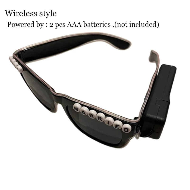 Wireless Led Just Married Sunglasses Bride Accessories Wedding As Honey Gift Bride And Groom Glowing Wedding Heart Glasses