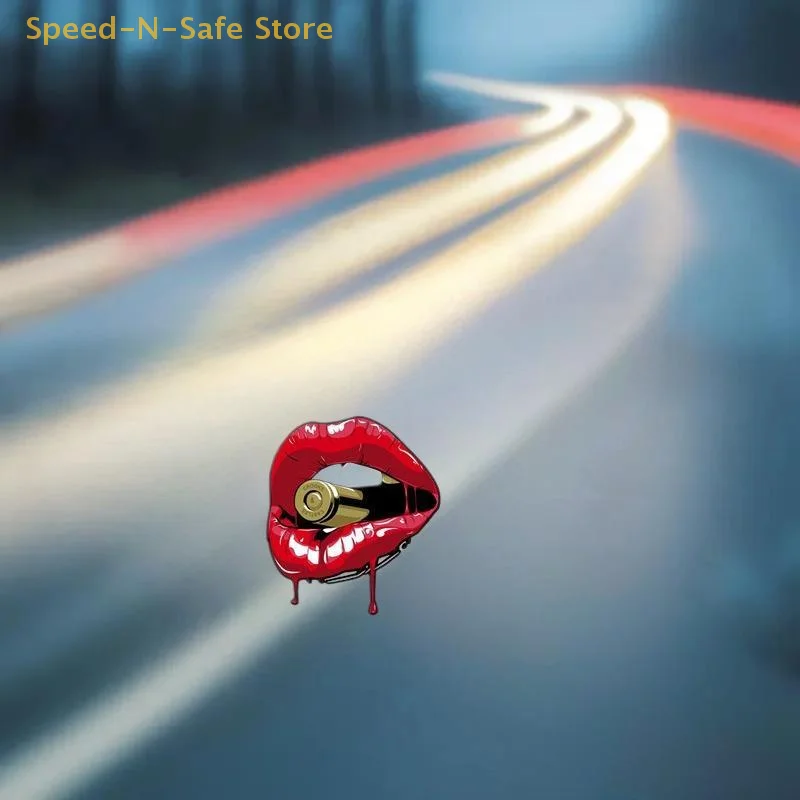 Набор из 3 предметов: красные губы с пулевидным дизайном, наклейки на автомобиль из ПВХ — идеально подходят для мотоциклов, ноутбуков, 11x13 см/17x20 см