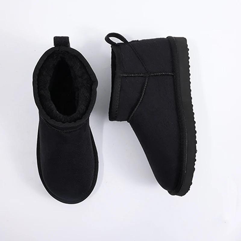 Evshine Winter-Pelz-Schneestiefel für Damen, rutschfest, mit Plüsch gefüttert, Wildlederstiefel, warme, flauschige Hausschuhe, klassische Schneestiefel – Detail 5