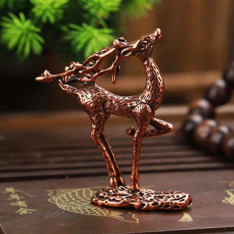 

Solid Red Copper Return Tea Pet Plum Blossom Deer Tea Lid Tea Ornament Desktop Small Deer Creative Ornament Tea Ceremony Gift