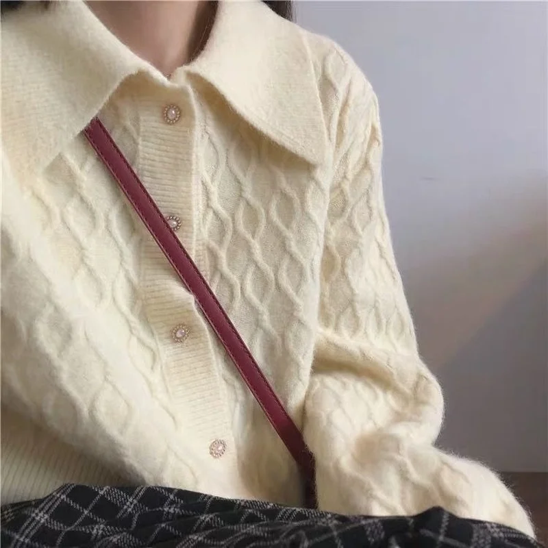 Cardigan Women Retro Vintage Elegant Stretchy All-match Casual Solid Simple Basic Spring Кардиган Женский Korean Fashion Cozy