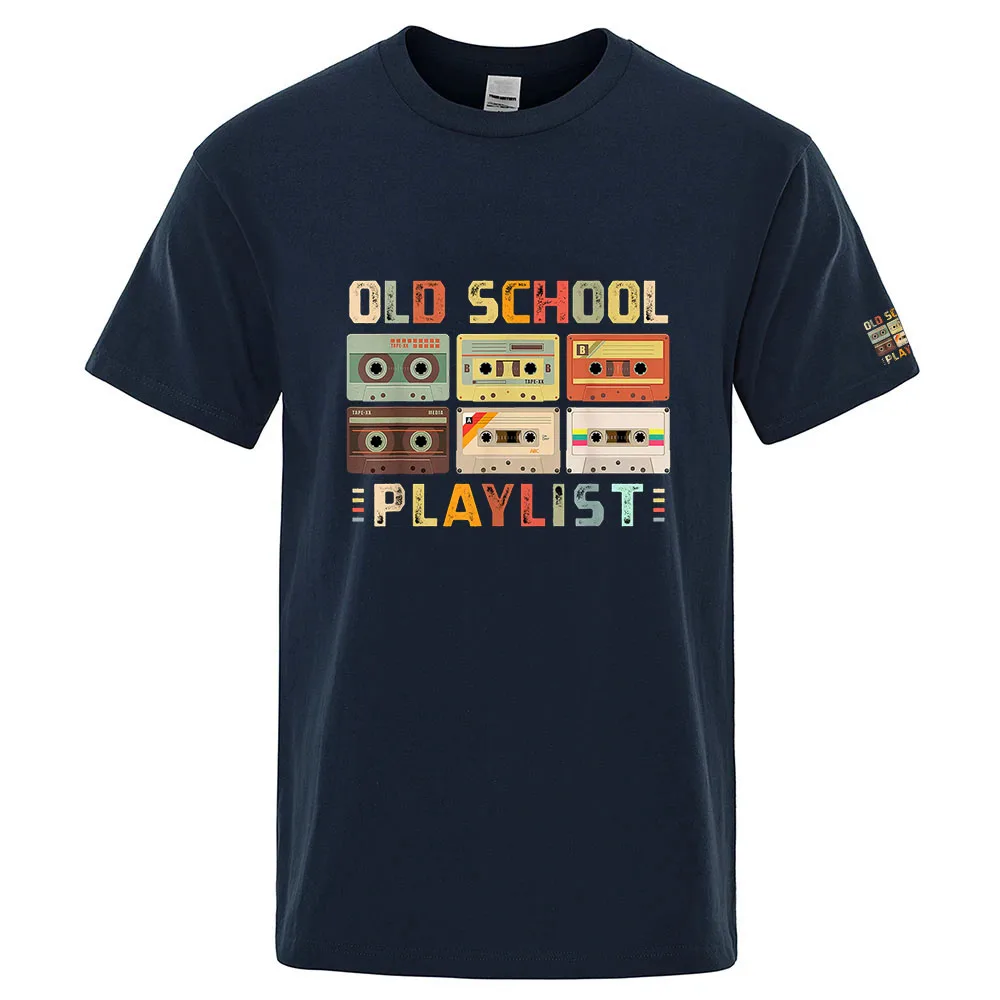 Cassette Tape Music 80s Retro Old School Playlist High Quality Understated Luxury Clothing Slim Fit Men's Casual T-Shirt