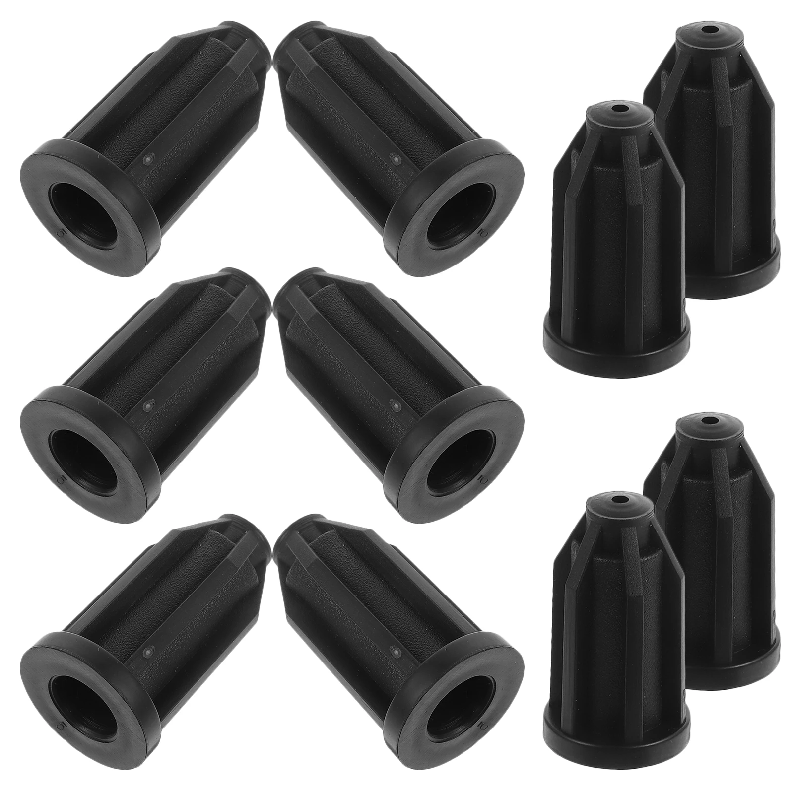  10 Pcs Wheel Cover Caster Stem Inserts Plastic Socket Black Sleeve Replacement Mounting for Protective Automatic