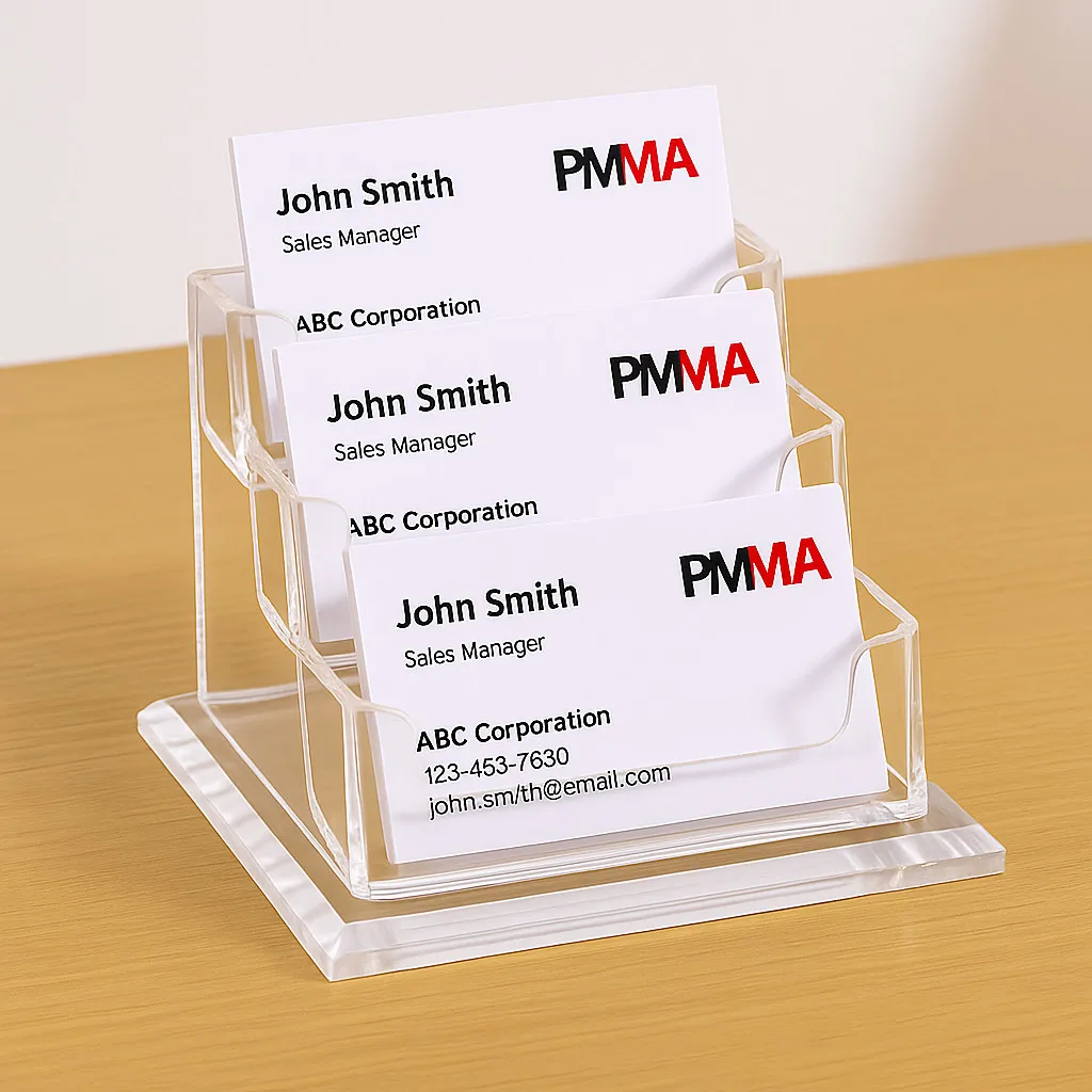 

Business Card Case 1/2/3 Tier Thick Transparent Business Card Holder Acrylic Plastic Card File Box Business Card Storage Box