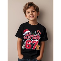 67 Meme Funny Christmas T-Shirt Casual Round Neck Tee for Boys & Girls All-Season Trendy Novelty Arties T-Shirts for Children
