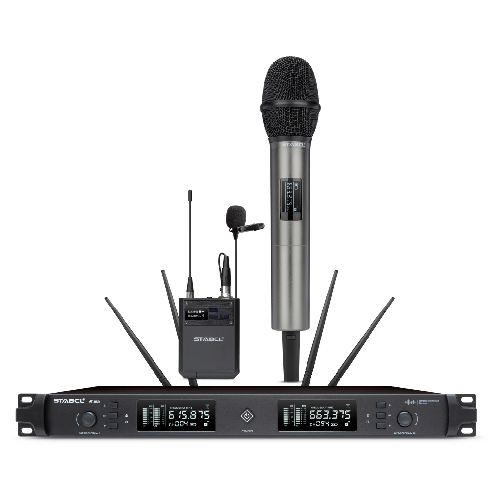 STABCL Four Antenna True Diversity Wireless ST-960 Microphone Outdoor Host Performance Handheld Microphone Wireless Microphone