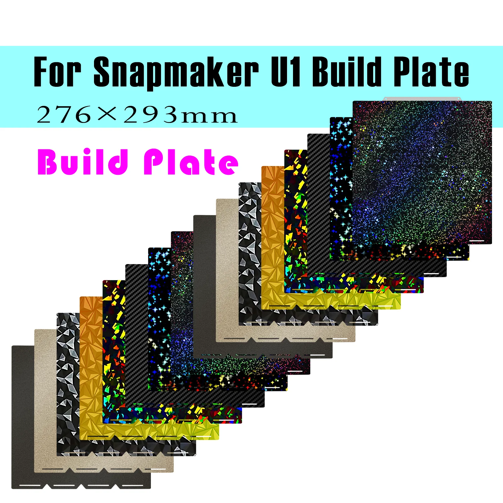 High-Performance Heated Bed 270x270mm for Snapmaker U1 Build Plate PEI Honeycomb Smooth PEO PET Color 3d Printer Printplate