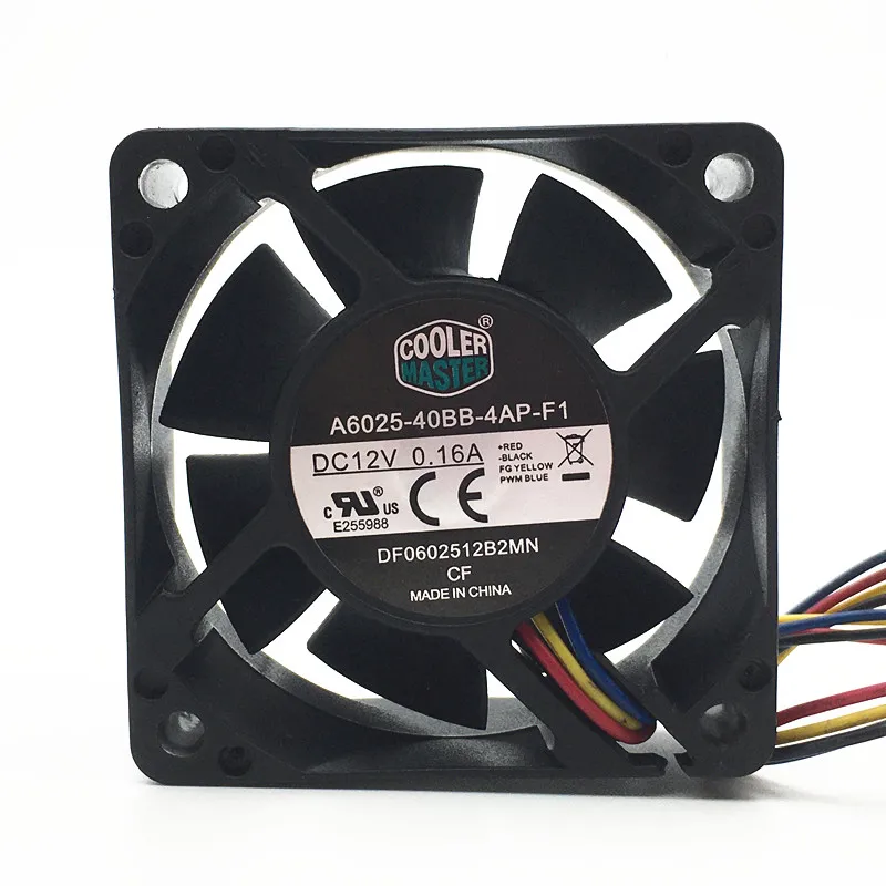 Cooler Master A6025-40BB-4AP-F1 DC 12V 0.16A 60x60x25mm 4-Wire Cooling Fan
