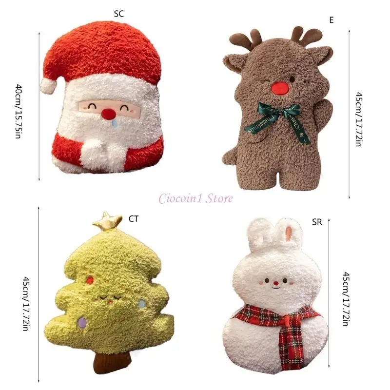 Y1UB-almohada peluche navideña, muñeco peluche decorativo, suministro decoración del hogar para Festival