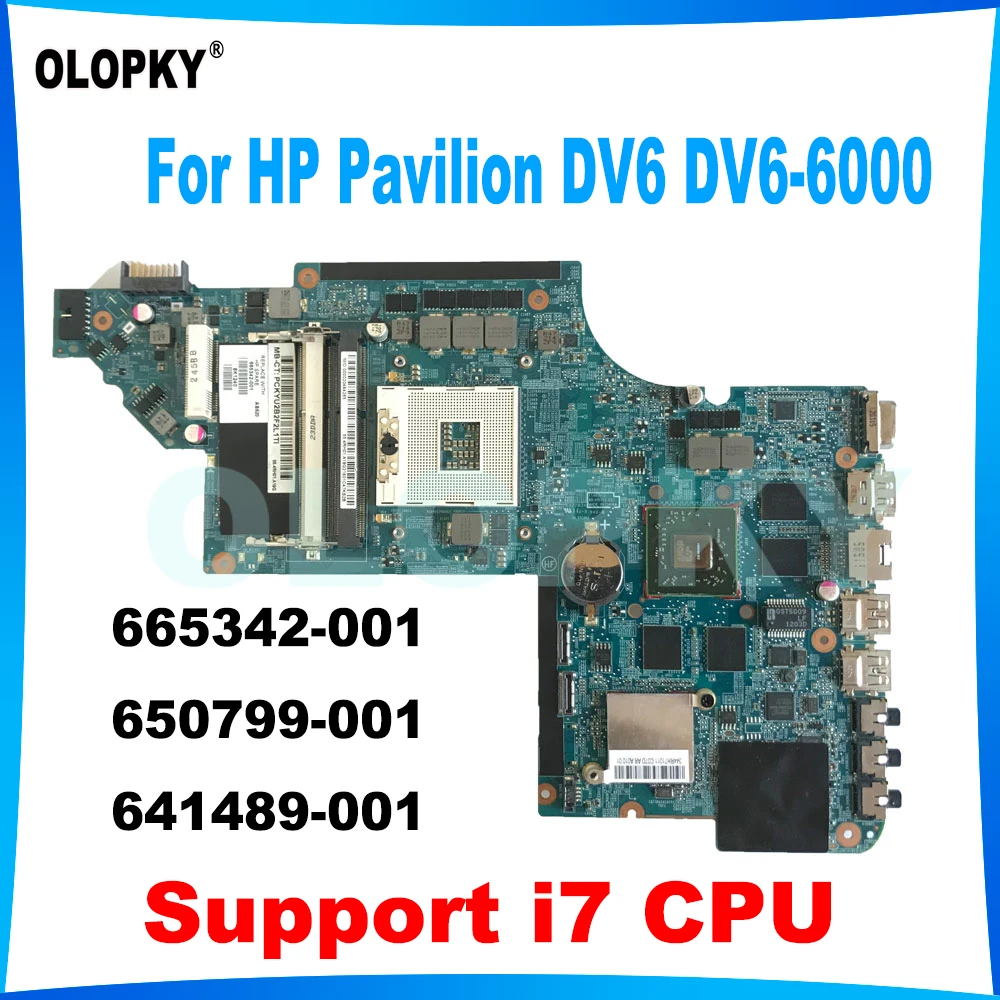 

665342-001 650799-001 641489-001 Motherboard for HP Pavilion DV6 DV6-6000 laptop motherboard HD6770M GPU HM65 DDR3 100% Tested