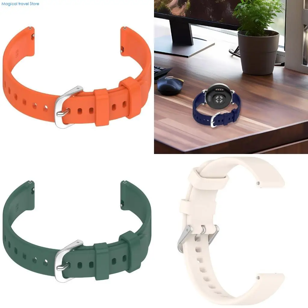 N2UB Watch Band Replacement 14mm Silicone Flexible Band Quick Release Watch Belt Sweatproof Bracelet for 2 Wrist Band