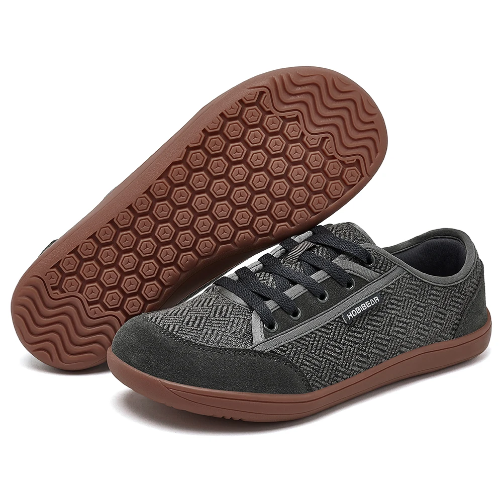 HOBIBEAR Barfußschuhe für Damen und Herren | Null-Sprengung | Breite Zehenpartie | Minimalistische Schnürschuhe aus Rindsleder_voghion.com