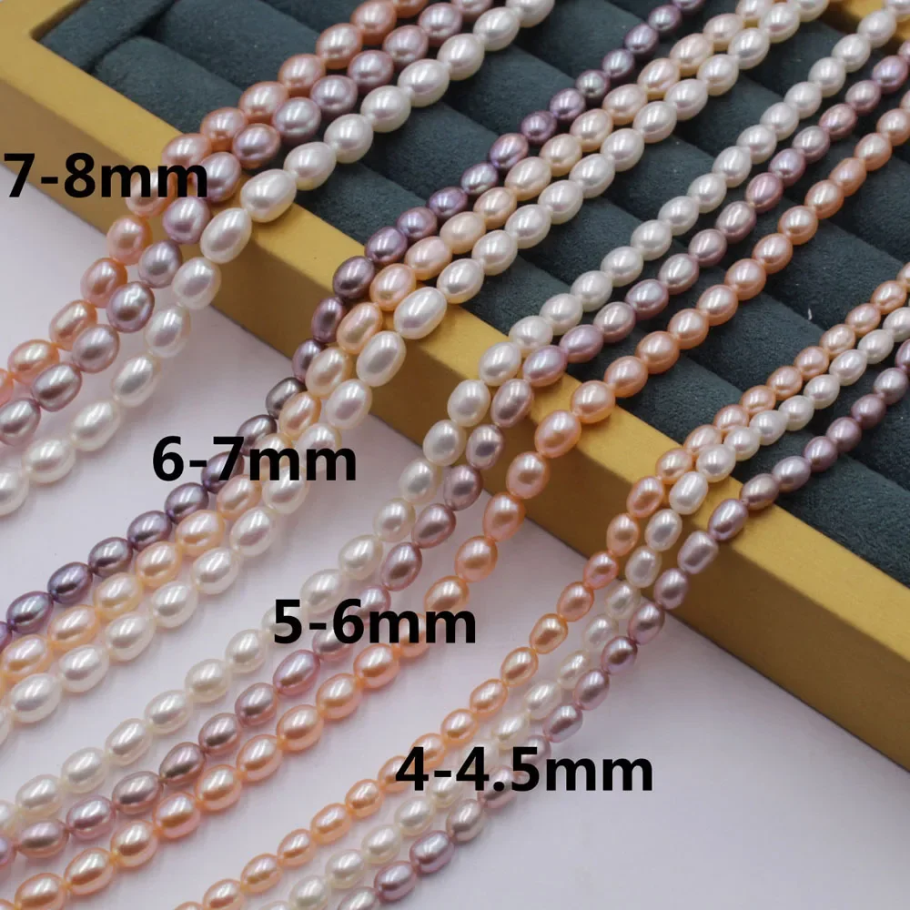 

2-9 Mm AAAAA High Light Flawless Rice Shaped Natural Freshwater Pearl Loose Beads for Jewelry Making DIY Necklace Accessories