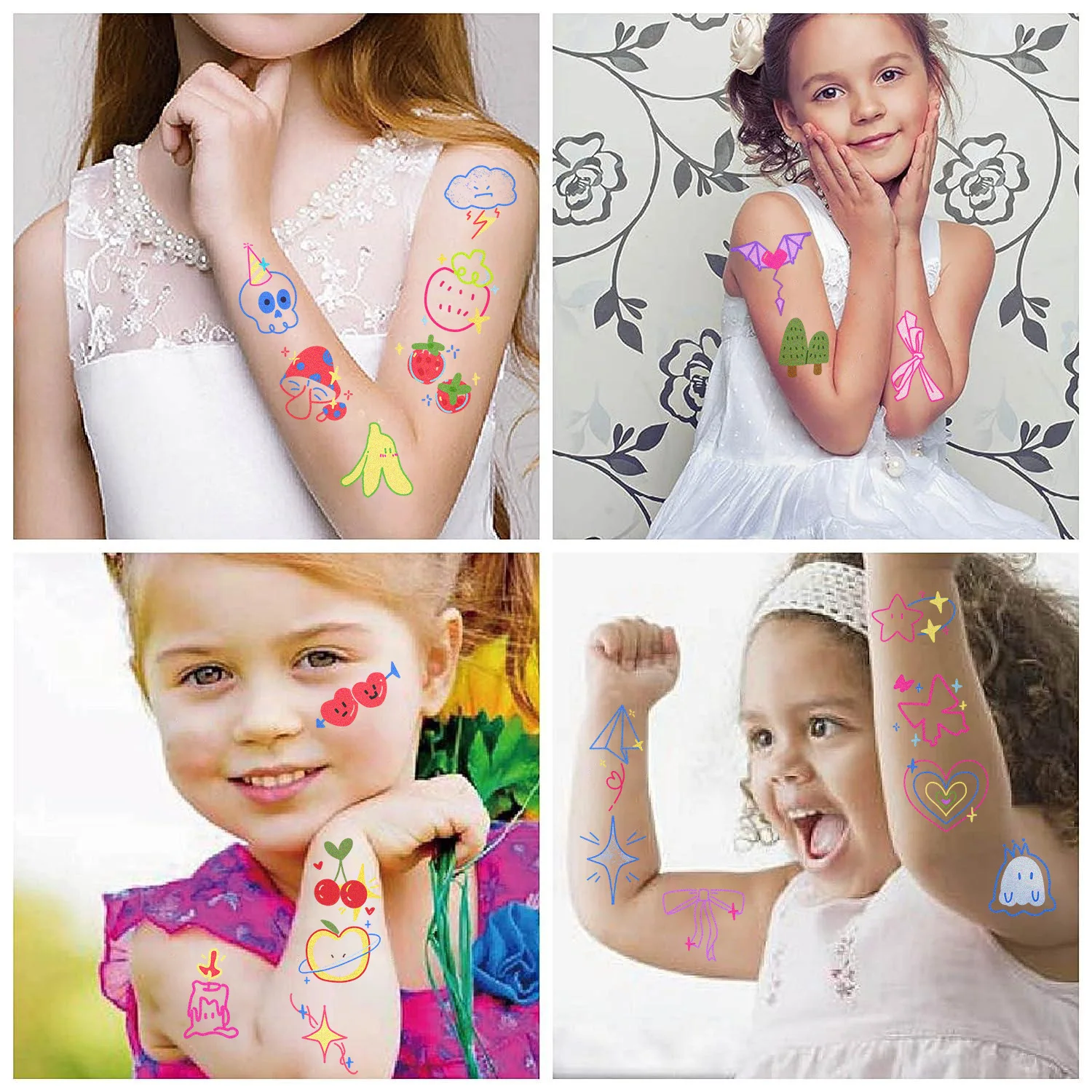 

Waterproof Temporary Face Tattoo Stickers Cartoon Dopamine Girl Silly Fun High Quality for Festival Party Favor Gift