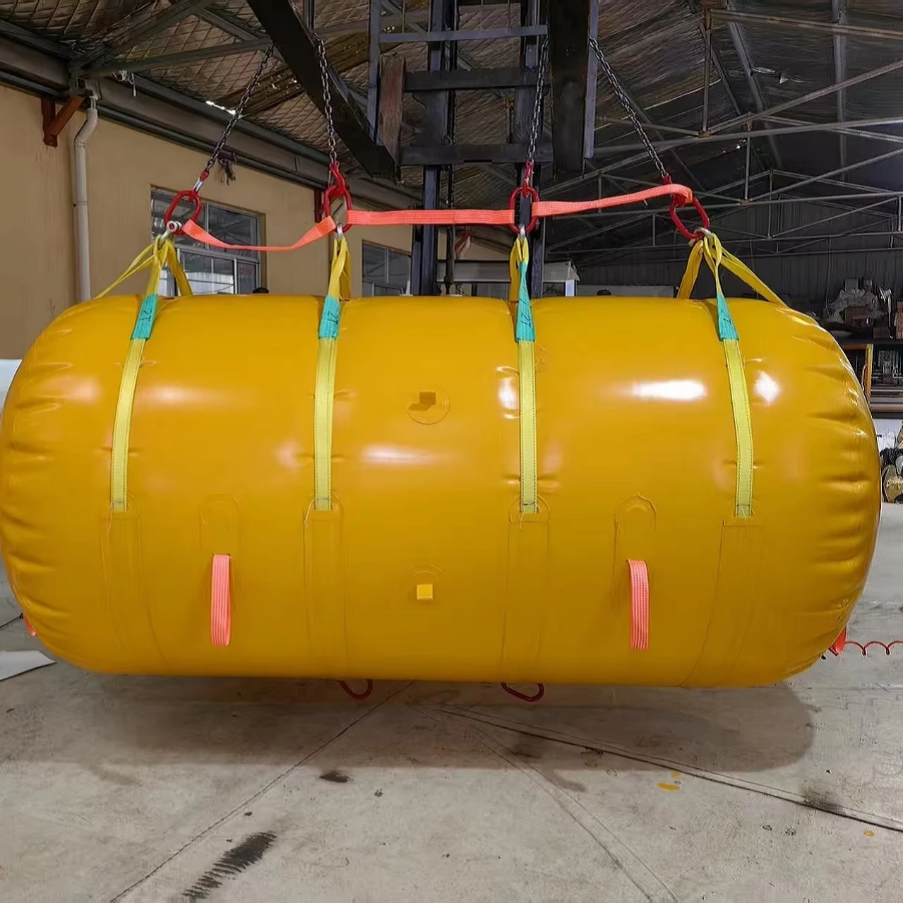 

Inflatable lift bag for marine underwater pontoon