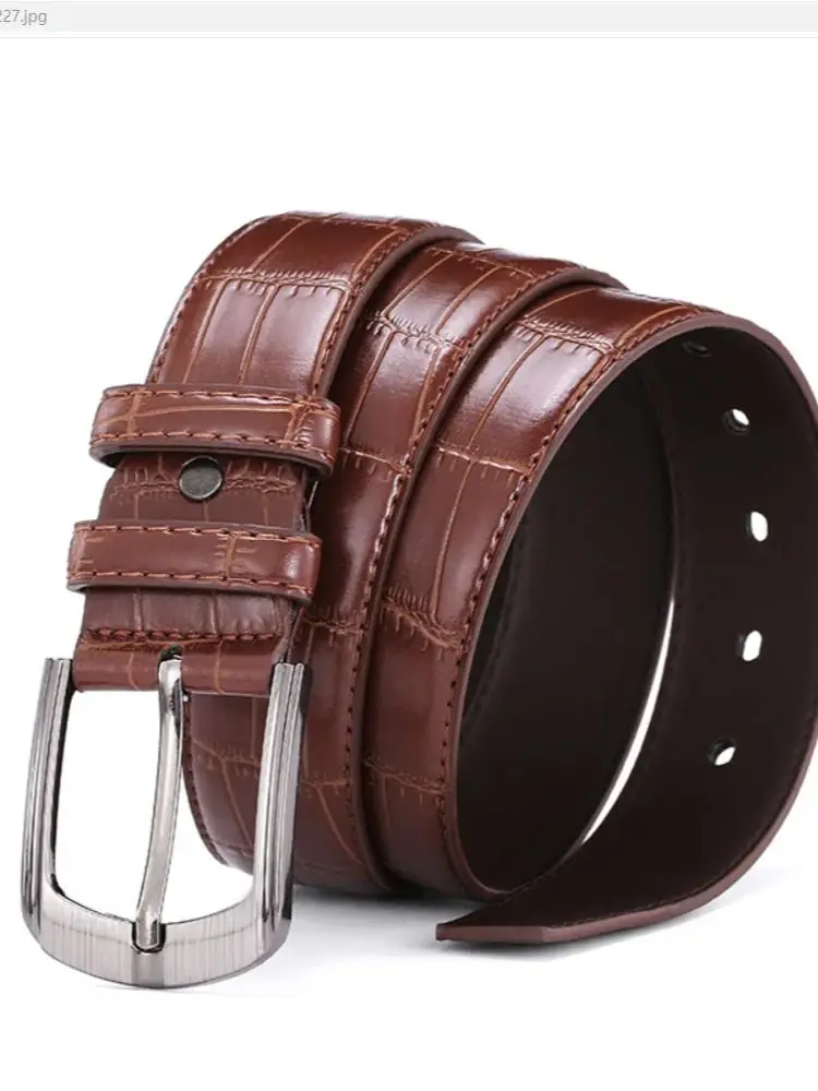 Männer Automatische Schnalle Gürtel Keine Schnalle Gürtel Marke Gürtel Männer Hohe Qualität Männlich Echte Strap Jeans Gürtel 3,7 cm gürtel – Detail 4