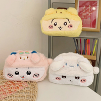 Kawaii Sanrios 3D Plush Pencil Case Anime Pompompurin Cinnamoroll Melody Soft Makeup Pouch School Stationery Organizer Gifts