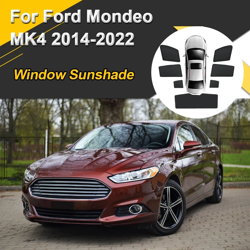 Car Sun Shades For Ford Mondeo MK4 2014 2015 2016-2022 Sunshades Fusion MK2 Magnetic Heat insulation Window Visor Accessories