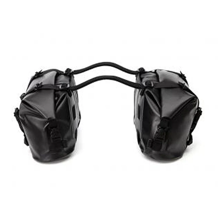 Logotipo personalizado de alta calidad 28L TPU impermeable negro motocicleta alforja suave bolsa lateral de sillín de calidad para viajes ciclismo