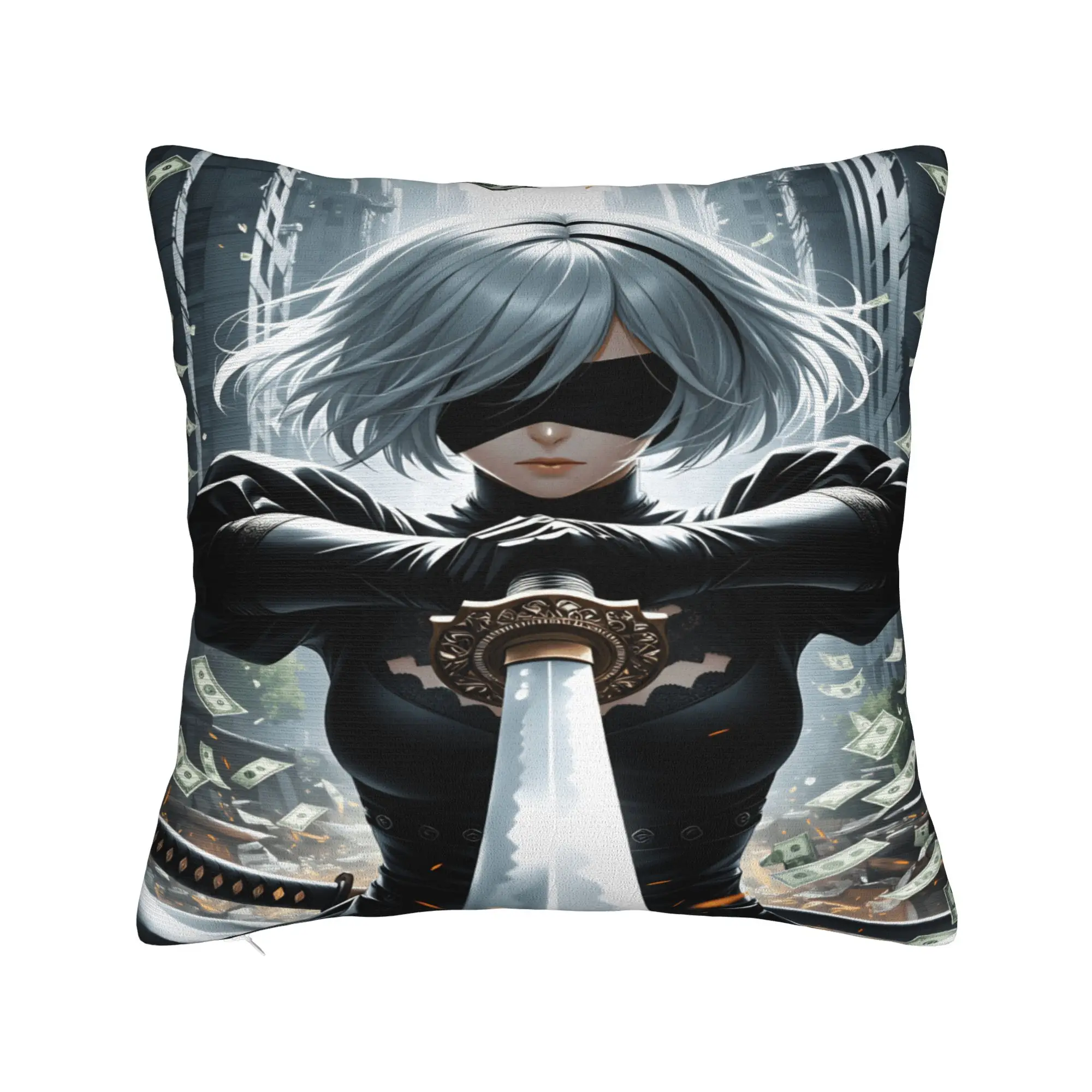 Game N-Nier Automata Pillow Case  Design Pillow Cover For Couch Sofa Bedroom Morden Cushion Cover