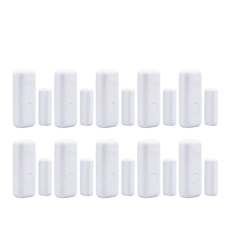 10pcs-lot-433mhz-wireless-door-window-magnetic-sensor-with-emergency-button-battery-powered-alarm-contact-switch