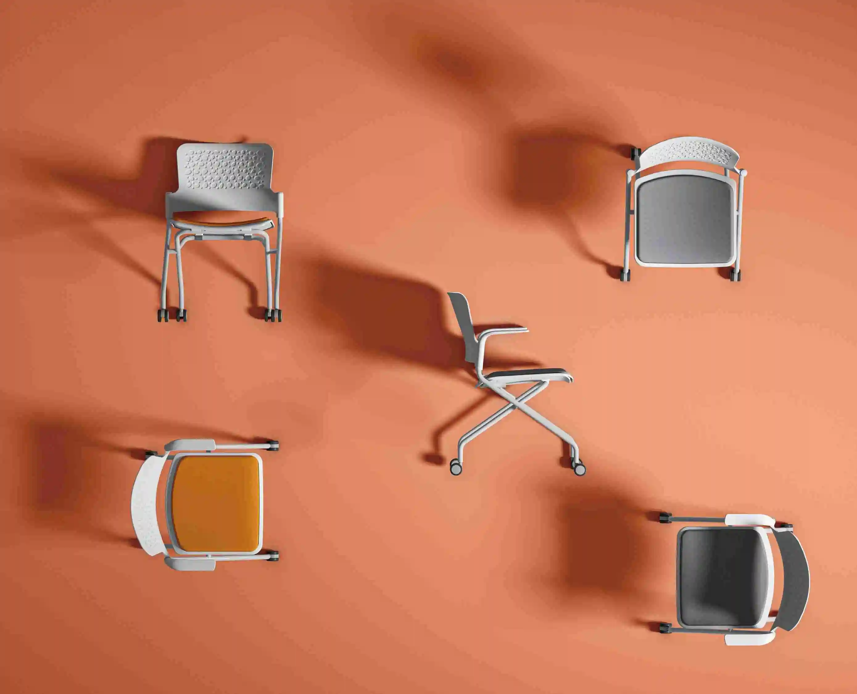 

Modern Professional Ergonomic Training Chair Foldable Conference Meeting Room Chair with Wheels for School Use
