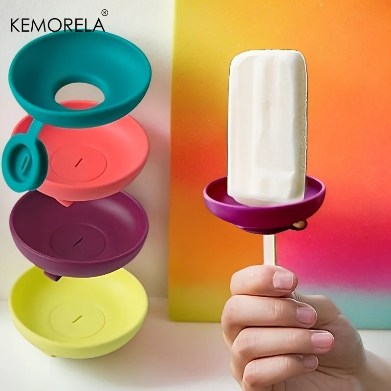 Summer Drip Free Proof Popsicle Holder Rack Anti-flow Ice Cream Bracket Anti-drip Tray Reusable Portable Popsicle Protectors